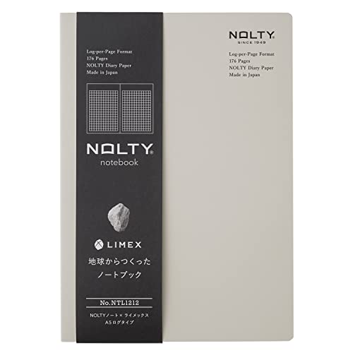 NOLTY NOTE × LIMEX, A5 Log Type Notebook, 3.5mm Grid, 176 Sheets, Lime White, NTL1212 - color: Log: Lime White