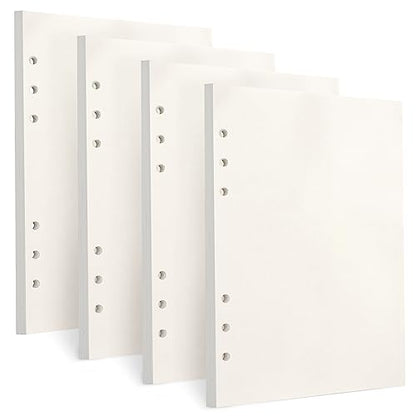 Toplive A5 Refill Paper, [4 Pack] 100GSM Thick 6 Hole Filler Inserts for 6 Ring Binder Journal Notebook - 180 Sheets (360 Pages), Blank - style: 4Pack Blank Paper