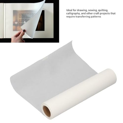 Sketching Tracing Paper, 8in x 25 Yards Translucent Paper Roll for Drawing and Sewing, with Smooth Texture and Tear Proof, Ideal for Calligraphy and Craft Projects, 2Pcs