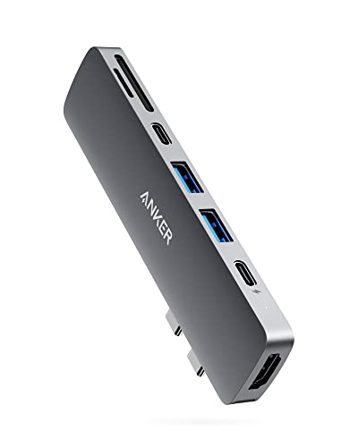 (Used) Anker USB C Hub for MacBook, 7-in-2 USB C to C Adapter, Compatible with Thunderbolt 3 Port, 100W Power Delivery, 4K HDMI, USBC& 2 USB-A Data Ports, SD and microSD Card Reader - style: 7-in-2 4K@30Hz
