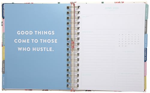 WORLD TRAVELER 2026 Planner Weekly & Monthly Hardcover Spiral Agenda | Hardcover Spiral Lay-Flat Binding, Weekly and Monthly Planning Pages, January to December 2026, 7x8.75 Compact Format - color: Red Roses