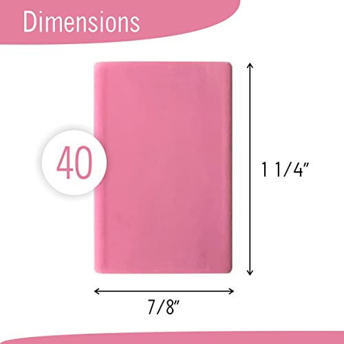 Pink Erasers, 40 Count, Latex Free Eraser for Kids, Square Eraser, Erasers Bulk for School Supplies, Art, and Office Use - size: 40 Count Square Erasers