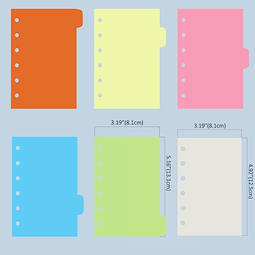 Harphia A7 6 Holes Binder Refill Value Set, 90sheets Plain Blank Loose Leaf Paper with Stickers and dividers, Planner Inserts with Binder Pockets for A7 Binder 6 Holes refillable Notebook,005dA7blank - color: Blank Paper Set, size: A7