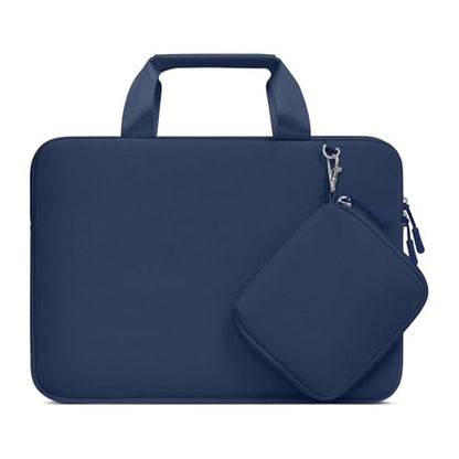 MOSISO Laptop Case 13.3 inch, 13-13.3 inch Laptop Sleeve Bag Compatible with MacBook Air/Pro 13 / Pro 14, HP Dell ASUS, Neoprene Carrying Computer Bag with Handle&Detachable Small Case, Navy Blue - color: Navy Blue, size: 13.3 inch