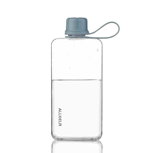 Portable Flat Water Bottle, 13.5 oz, Blue | BPA-Free Tritan, leakproof, slim fit for purses, lightweight for hiking, backpacking, travel - color: Blue, size: 13.5 Ounces
