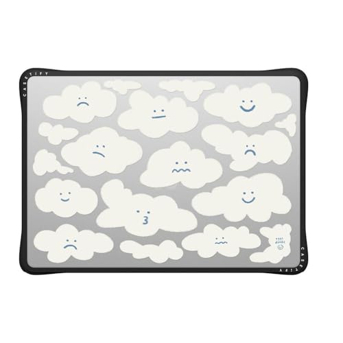 CASETiFY Impact MacBook Air 13.6" (M2-M5) Case [Cushioned Impact Corners/Scratch-Resistant/Anti-Slip Grip] - Cute Clouds - Clear Black - color: Cute Clouds, size: MacBook Air 13" (M2 - M5)