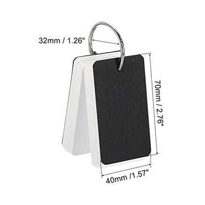 PATIKIL Blank Index Cards with Ring, 600Pcs Blank Flash Card 2.8x1.6" Study Note Cardstock for Memory Learning Studying Office Supplies, Black White - color: Black White