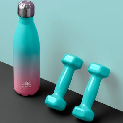 Mont-Clair Stainless Steel Water Bottle, Vacuum insulated - BPA Free, 12h Hot & 24h Cold Drinks, Metal Water Bottle 17 oz Leakproof, Ideal for Adult, Kids, Running - Gradient - White & Grey - color: Gradient - White & Grey, style: 17 Ounces