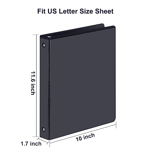 3 Ring Binder 1 Inch, ViVin Sturdy 1"-Round Ring Binder with 2 Interior Pockets, Clear View Cover, PVC-Free, Fits 200 Sheets of 8.5'' x 11'' Paper, Office Home School (6 Pack, Black) - color: Black, size: 1 Inch, style: 6 Pack