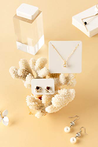 Calculs Jewelry Display Cards, 300-Piece White Cardstock Set | Three card sizes, 100 pieces per size, blank white cardstock for earrings, necklaces and bracelets