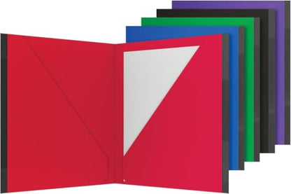 Oxford Two Pocket Folders, Plastic Folders with Reinforced Edges, Letter Size, Red, Blue, Green, Black, Purple, 5 Per Pack (89114) (Pack of 5) - size: 5 Count (Pack of 5), style: No Prongs
