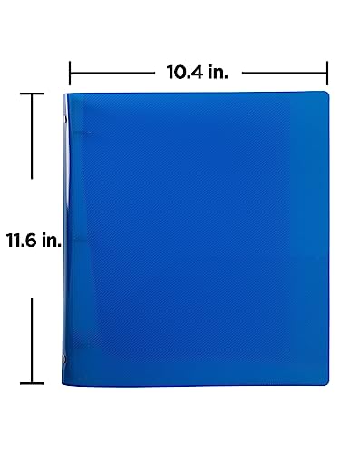 JAM PAPER Plastic 1 inch Binder - Blue 3 Ring Binder - Sold Individually - color: Blue, size: 1 inch