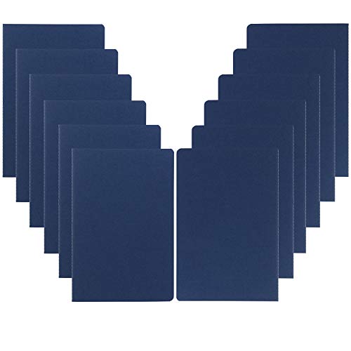 12 Pack College Ruled Notebook Journals Bulk, Lined Paper, 60 Page, 5.5x8.3 inch, A5, Travel Journal Set for Travelers, Students, Church, Office, Writing Diary Subject Notebooks Planner, Blue - color: Blue