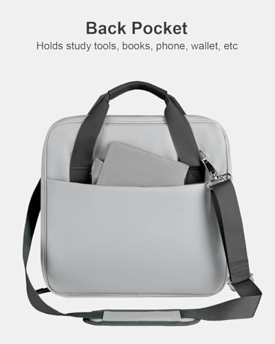 3 Inch Zipper Binder 3 Ring with Sturdy Shoulder Strap & Multi-Pockets, Binder with Zipper Holds Up to 700 Sheets for Office School, Compatible with 13” MacBook Laptop ipad(Grey) - color: Grey