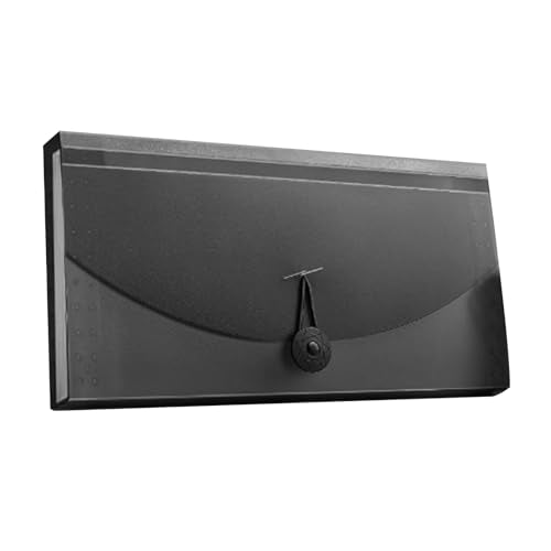 Generic 13 Pockets Expanding File Folder Document Organizer Accordion Folder Plastic with Buckle Design for VAT Invoices Receipts Storage (Black) - color: Black