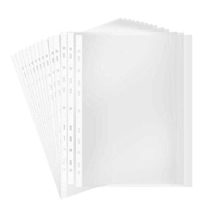 A4 Punched Pocket, Sheet Protectors, 100 Pages Clear Sheet Protectors for Binders, Heavy Duty Plastic Page Protectors Sheet Reinforced 11-Hole, Top Loading Paper Protector for Home, Office