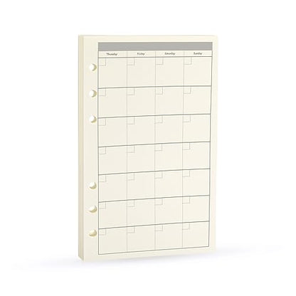 A6 Planner Refill,Month Tracker Spiral Notebook Refill,for 6 Holes Filofax/Personal Journal45sheets/90pages, 100Gsm Quality,Harphia (A6 3.74 x 6.77'',Monthly) - color: Monthly Plan, size: A6