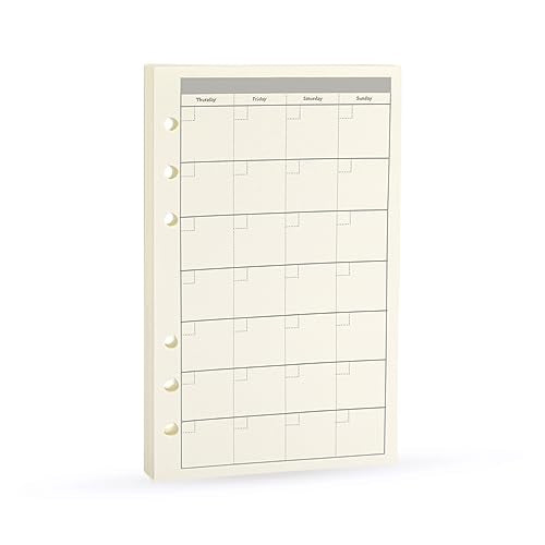A6 Planner Refill,Month Tracker Spiral Notebook Refill,for 6 Holes Filofax/Personal Journal45sheets/90pages, 100Gsm Quality,Harphia (A6 3.74 x 6.77'',Monthly) - color: Monthly Plan, size: A6