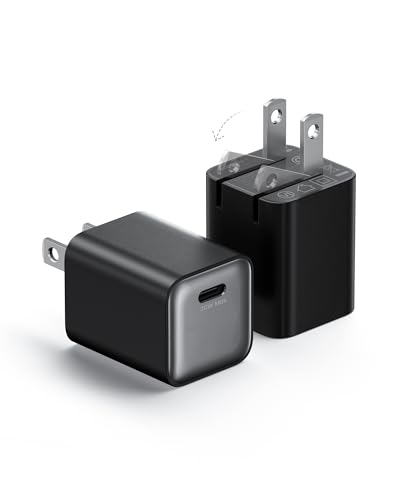 wegear 30W Compact Wall Charger, USB C Charger Block with GaN III Tech, PD3.0 PPS QC4.0 Fast Charging Foldable Power Adapter for iPhone 17 16 15, Galaxy, Pixel, iPad, AirPods (Black, 2 Pack) - color: Black, size: 2 Pack
