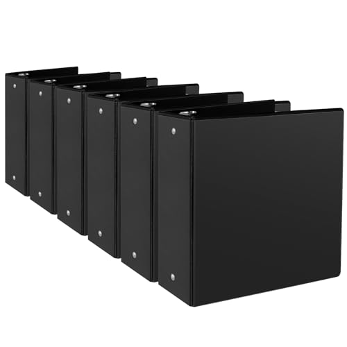 CIXILDTS 3" 3 Ring Binder, Standard 3-Inch Round Ring Binder Fit Letter Size Paper, Presentation View Binders, 6 Packs, Black - color: Black, size: 3", style: 6-Pack