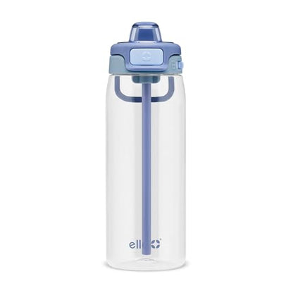 Ello Pop & Fill 22oz Tritan Plastic Water Bottle with Quick Fill Technology | Clear Water Bottle for School, College, Travel | Leakproof Locking Lid, Straw and Chug, Reusable, BPA-Free | Rain Cloud - color: Rain Cloud