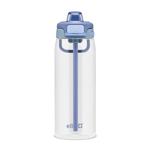 Ello Pop & Fill 22oz Tritan Plastic Water Bottle with Quick Fill Technology | Clear Water Bottle for School, College, Travel | Leakproof Locking Lid, Straw and Chug, Reusable, BPA-Free | Rain Cloud - color: Rain Cloud