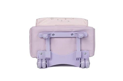 Kids Backpack for Girls Luggage School Trolley Bag with Lunch Box 3pc Set (HEY PURPLE) - color: Hey Purple