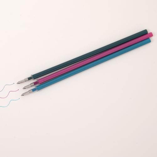 Mr. Wonderful - Set of 3 Erasable Pen Refills - Turquoise, Green and Purple - Heat Sensitive Gel Ink - Ballpoint Pen Refills