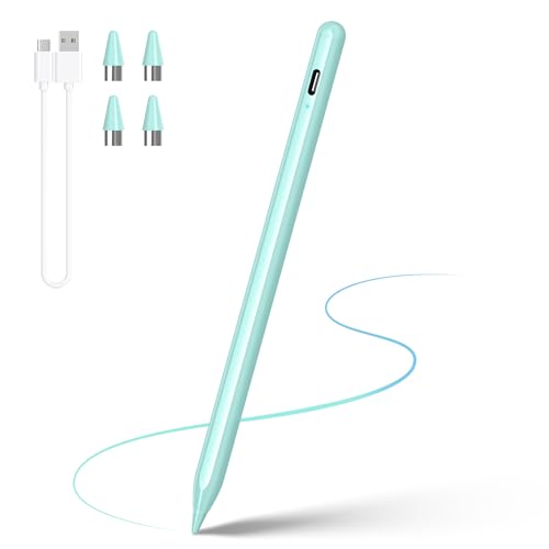 Stylus Pens for Touch Screen, DRYMOKINI Stylist Pen Compatible for Android and i-OS Tablet/Phones, Rechargeable Universal Stylus Pencil Compatible for A-pple/i-Pad/Phone Tablet, Light Blue - color: Mint Green
