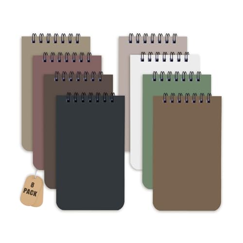 KTOJOY 8 Pack Small Pocket Notebook Small 3x5 Spiral Notepads With Lined Pages, Small Top Spiral Notebook Little Mini Memo Steno Note Pads for Outdoor Home Office College School