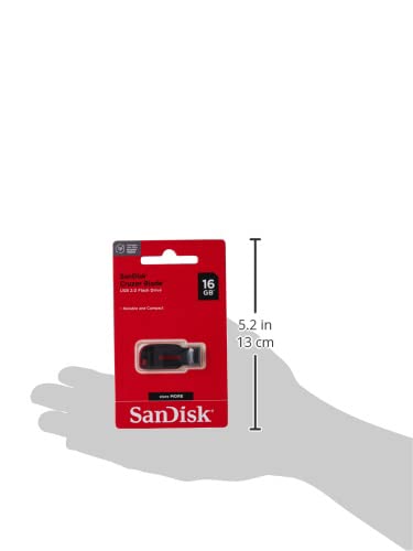 SANDISK 16GB Cruzer Blade USB 2.0 Flash Drive - ‎SDCZ50-016G-B35, Black - size: 16GB