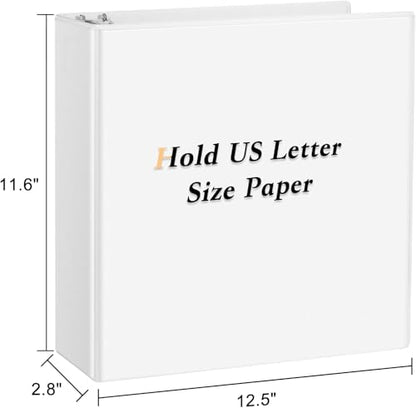 CIXILDTS 2-inch D Ring Binders, Fit US Letter Size Paper, 2" 3 Slant-D Ring Binder with 2 Pocekts, 12-Pack, White - color: White, size: 2", style: 12-Pack