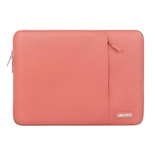 MOSISO Laptop Case 13.3 inch, 13-13.3 inch Laptop Sleeve Compatible with MacBook Air/Pro 13/Pro 14 M5 M4 M3 M2 M1, HP Dell ASUS Lenovo,Polyester Vertical Computer Sleeve Bag with Pocket, Coral - color: Coral, size: 13.3 inch