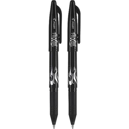 Pilot, FriXion Ball Erasable & Refillable Gel Ink Pens, Fine Point 0.7 mm, Pack of 2, Black