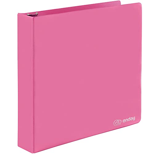 Enday 2 Inch 3 Ring Binder, Pink Heavy Duty Three Ring Binder, 480 Sheets Capacity - 2 Inch Binder for Home School and Office. - color: Pink, size: 2-Inch