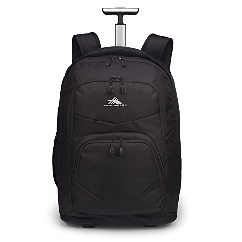 High Sierra Freewheel Pro Wheeled Backpack, Rolling Laptop Bag for Travel, Fits most 15” Laptops, 40L, Black - color: Black, size: 21" Height