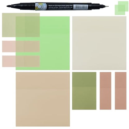 YOUDEFUL Translucent Sticky Notes, 3"x3" Cute Clear Transparent Page Flags Book Markers Stickers, Planner Accessories Sticky Notes, Bible Journaling Study Office School Supplies - size: Square Green