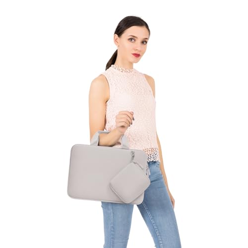 MOSISO Laptop Case 13.3 inch, 13-13.3 inch Laptop Sleeve Bag Compatible with MacBook Air/Pro 13 / Pro 14, HP Dell ASUS, Neoprene Carrying Computer Bag with Handle&Detachable Small Case, Stone Gray - color: Stone Gray, size: 13.3 inch