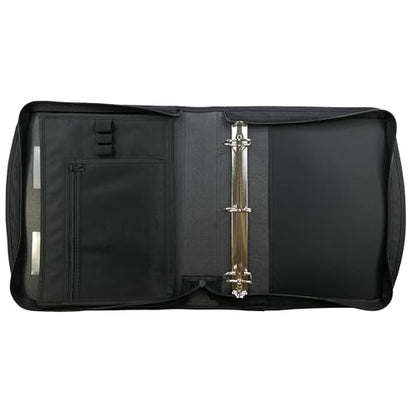 Five Star Zipper Binder, 2-Inch Capacity, 3 D-Rings, Exterior Zippered Pockets, Interior Mesh Pouch, Easy Grip Spine, Black Cover (66352)