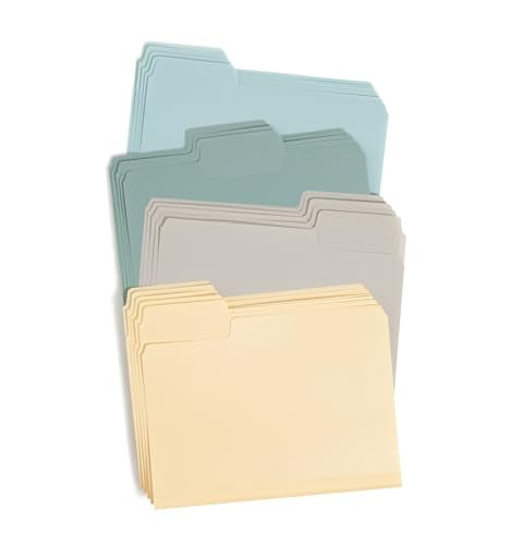 Smead SuperTab Poly Plastic File Folders for Documents, Set of 20 Plastic Folders, 1/3-Cut Tabs, File Folders Letter Size, Assorted Twilight Colors, Office Supplies, School Supplies (10521) - size: Letter, style: 20 Count, Twlight Colors