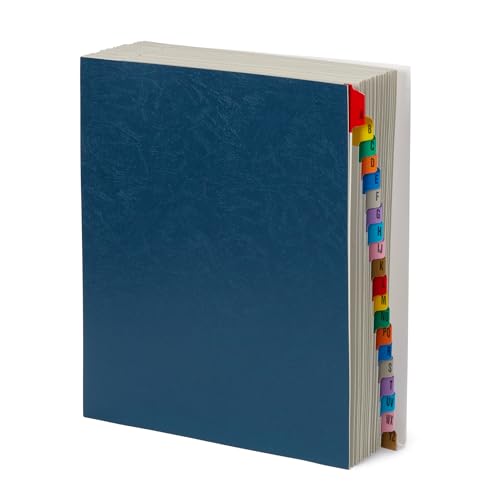 Blue Summit Supplies A-Z Desk File Sorter, Letter, 20 Dividers, Blue | Expanding alphabetical sorter, 20 A-Z dividers, for mail, files, invoices, and desktop organization