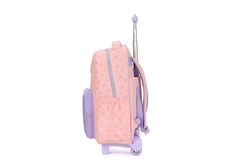 Rolling butterfly Backpack for girls, 17 Inch Travel Backpack with Wheels, Vertical Storage Wheeled Laptop Backpack, Stylish Rolling Laptop Bag(BUTTERFLY PINK) - color: Butterfly Pink
