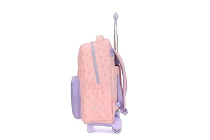 Rolling butterfly Backpack for girls, 17 Inch Travel Backpack with Wheels, Vertical Storage Wheeled Laptop Backpack, Stylish Rolling Laptop Bag(BUTTERFLY PINK) - color: Butterfly Pink