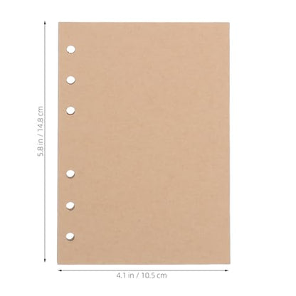 Housoutil 6-Ring A6 Blank Refill Paper for Journals and Planners 300 Sheets Unlined Loose Leaf Filler Paper for Aesthetic Binders and Note-taking