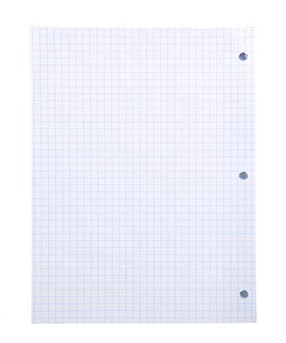 Mintra Office Filler Paper, 4x4 Graph Ruled, (Graph 100 Sheets/pack, 4 pack), Loose Leaf Paper for 3 Ring Binder, 3 Hole Punched, for Student, Home, Office, Business