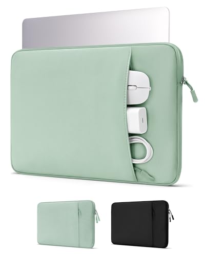 ProCase Laptop Sleeve 16" for MacBook Pro 16 Inch M5/M4/M3/M2/M1 | Slim Travel Sleeve with Soft Plush Lining & Large Front Pocket, Water-Resistant, Also Fit 15.6-16" HP Dell Lenovo ASUS Acer - color: Willow Green, size: 16-inch