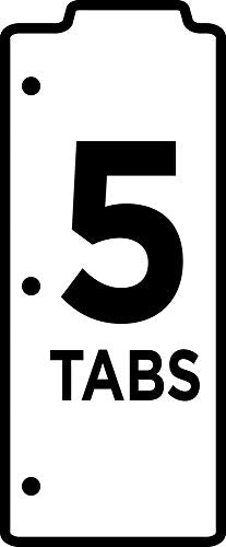 Avery Snap-in Bookmark Plastic Dividers for 3 Ring Binders, 5-Tab Set, Multicolor with White Labels, 1 Set (24908) - style: 1 Set