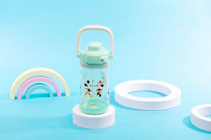 Zak Designs Disney Beacon Kid Water Bottle for Travel or At Home, 12oz Plastic is Durable and Leak-Proof with Liquid Lock Spout, Cover, Carry Handle, Protective Base (Mickey Mouse & Minnie Mouse) - color: Mickey Mouse & Minnie Mouse