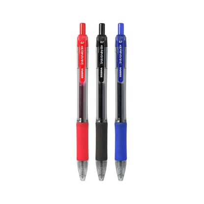Zebra Pen SARASA Dry X20 Retractable Gel Pens, 0.7mm Medium Point, 20 Black, 2 Blue, 2 Red Ink, Feature Rapid Fast Dry Ink Technology, Ideal for the Left-Handed, Eliminates Smearing, 24-Pack (14680) - color: Black/Blue/Red