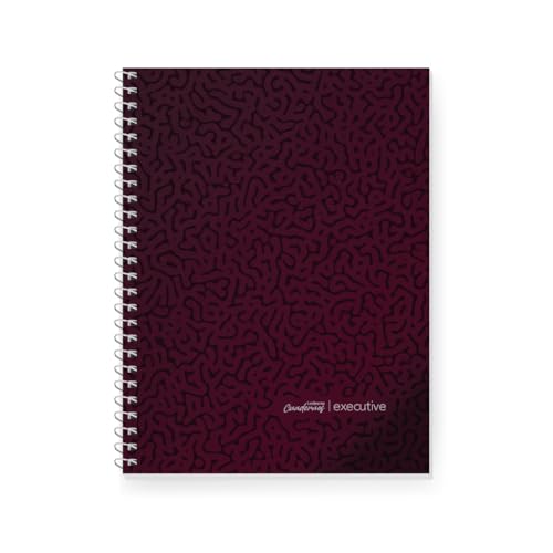Executive Premium Spiral Notebook, 8.5 x 11.5 in, 84 College Ruled Sheets, Sustainable Sugarcane Paper, Durable Poly Cover, Lay-Flat Binding, Microperforated Pages for Professional & School Use (Burgundy) - color: Burgundy